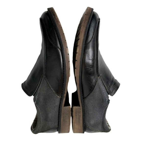 Bed Stu Fillmore Black Leather Gray Suede Slip On Lug Sole Mens Loafer 10 / 43 main image 7